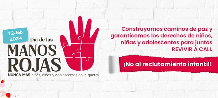 Nos unimos por la misma causa, la Administraci&oacute;n Distrital de Santiago de Cali conmemora el D&iacute;a de las Manos Rojas