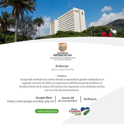 Segunda Rendici&oacute;n de Cuentas del Departamento Administrativo de Control Interno 2020
