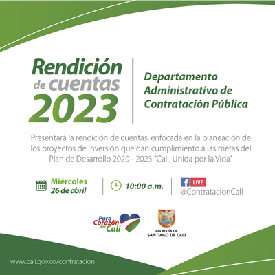 Primera rendici&oacute;n de cuentas del Departamento Administrativo de Contrataci&oacute;n P&uacute;blica 26 de abril de 2023