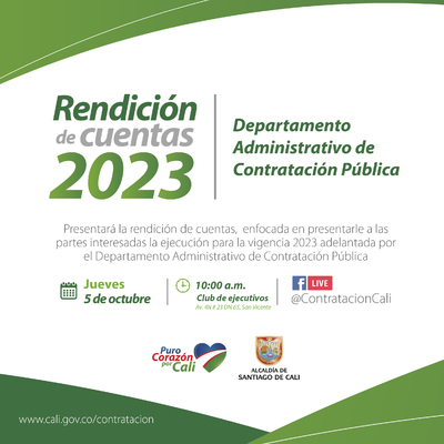 Segunda rendici&oacute;n de cuentas del Departamento Administrativo de Contrataci&oacute;n P&uacute;blica 05 de octubre de 2023