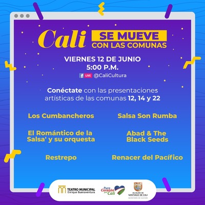 Cali se mueve con las comunas 12, 14 y 22, viernes 22 de mayo
