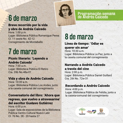 Programaci&oacute;n semana de Andr&eacute;s Caicedo