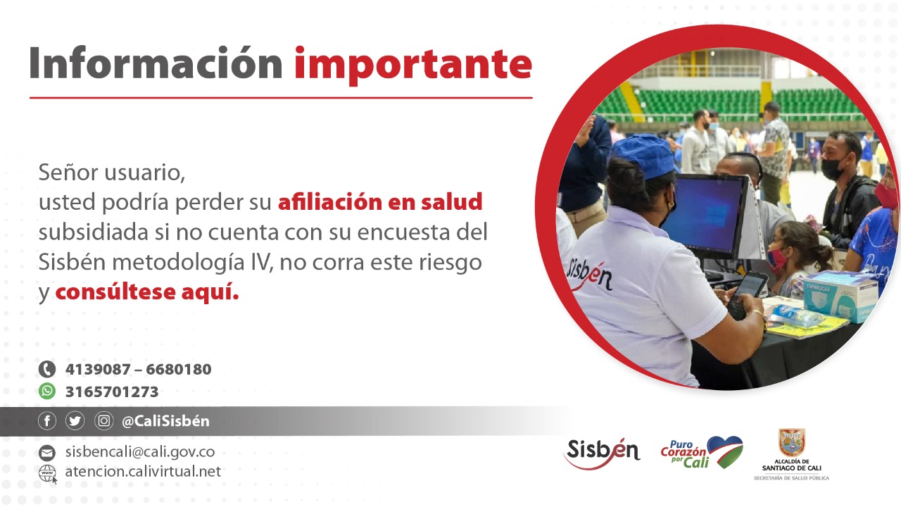 Se buscan 227 mil caleños para que actualicen la encuesta del Sisbén Se buscan 227 mil caleños para que actualicen la encuesta del Sisbén
