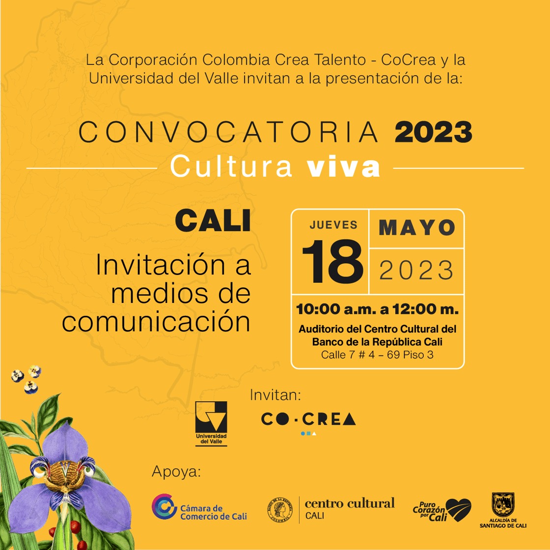 CoCrea presentará en Cali su Convocatoria 2023 ‘Cultura Viva’