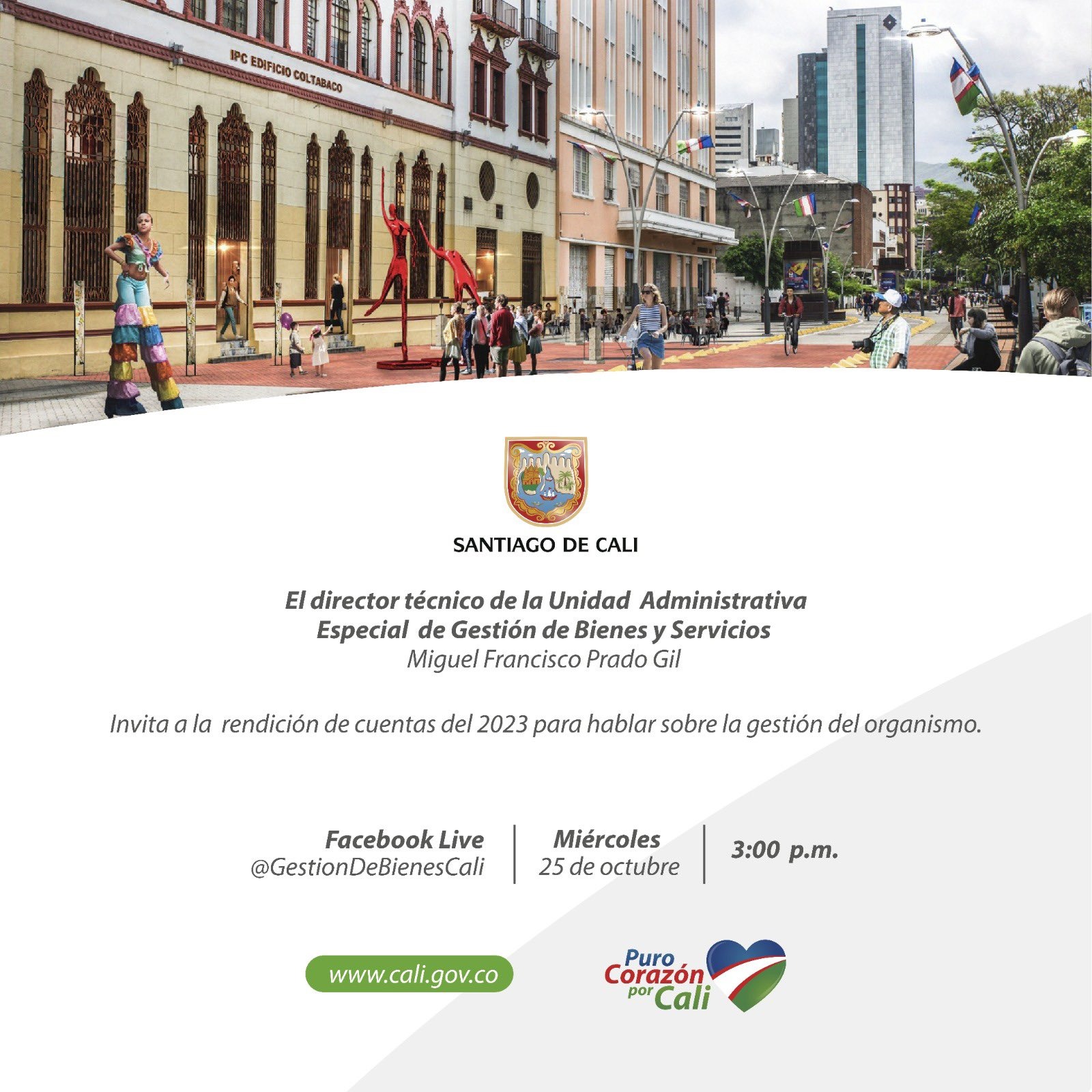 Con diálogo virtual y presencial, Unidad de Bienes y Servicios hará balance de gestión en Cali Con diálogo virtual y presencial, Unidad de Bienes y Servicios hará balance de gestión en Cali