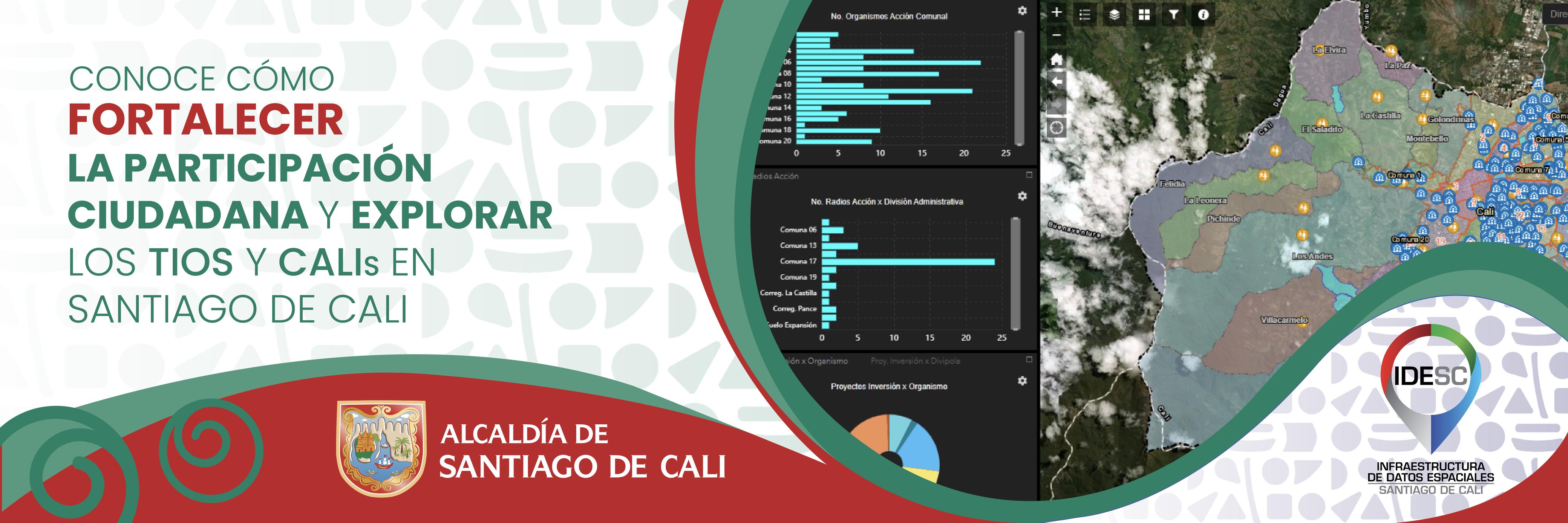 Pieza gráfica donde se muestra en el lado derecho un mapa con la localización de los CALIs, TIOS y demás; al costado izquierdo se muestre el título de la noticia.
