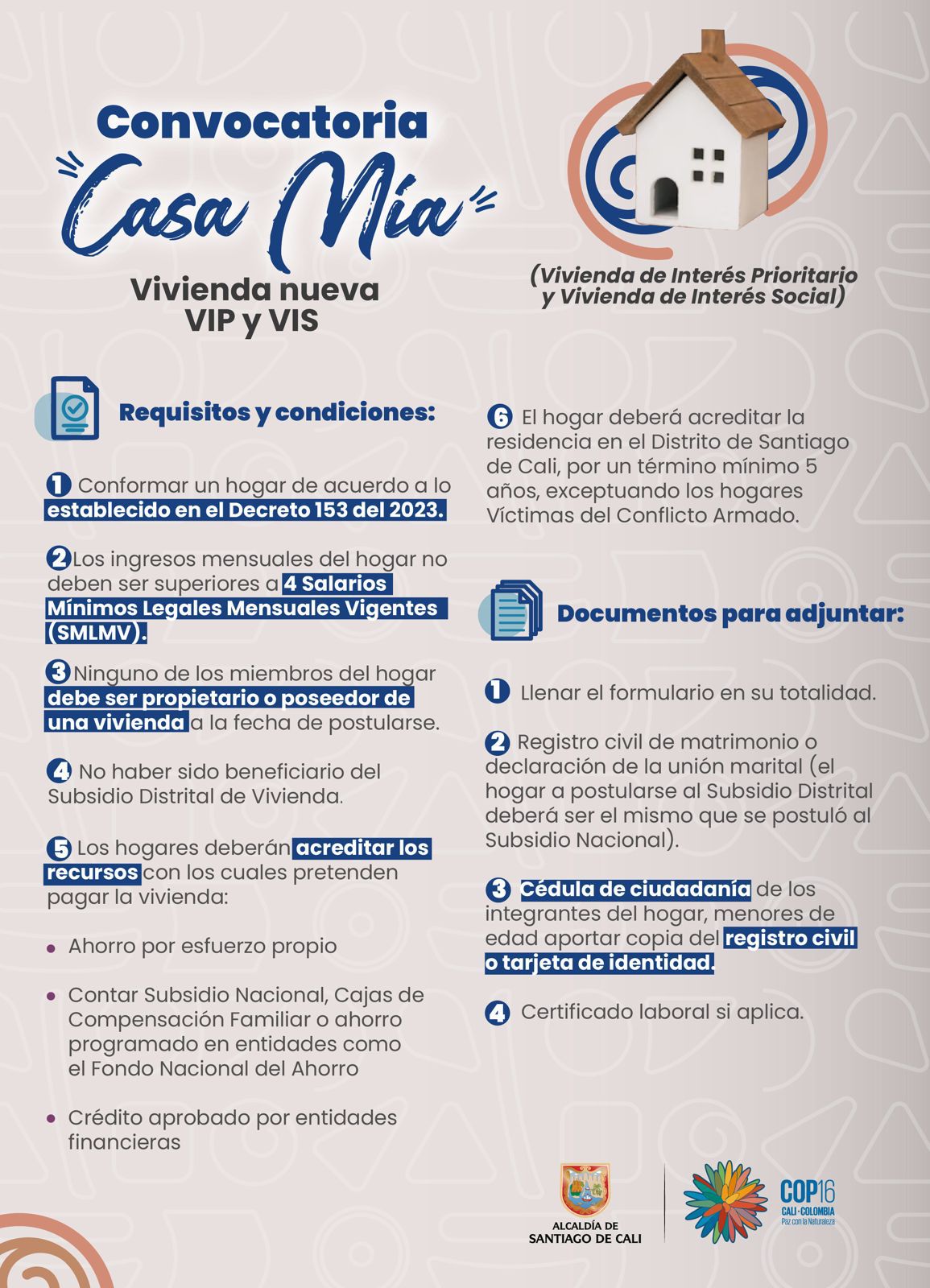 Abierta la primera convocatoria del año 2024 para acceder al Subsidio de Vivienda Distrital ‘Casa Mía’ Abierta la primera convocatoria del año 2024 para acceder al Subsidio de Vivienda Distrital ‘Casa Mía’