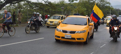 Sin contratiempos se cumpli&oacute; jornada de manifestaciones de taxistas en Cali
