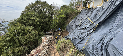 Infraestructura construye muro de contenci&oacute;n en Los Guayabales para mitigar riesgos