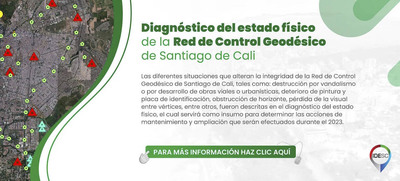 Consulte el diagn&oacute;stico del estado f&iacute;sico de la Red de Control Geod&eacute;sico de Santiago de Cali