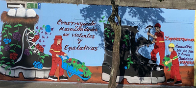Infraestructura entrega mural &lsquo;Masculinidades no violentas y equitativas&rsquo; para reivindicar rol de la mujer