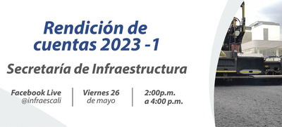 Con&eacute;ctese este viernes 26 de mayo a la rendici&oacute;n de cuentas de la Secretar&iacute;a de Infraestructura