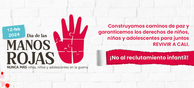 Nos unimos por la misma causa, la Administraci&oacute;n Distrital de Santiago de Cali conmemora el D&iacute;a de las Manos Rojas