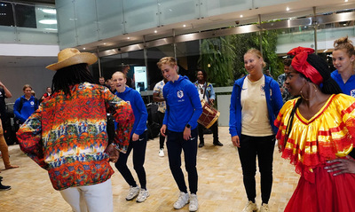Salsa y folclor alegran llegada a Cali de las selecciones que disputar&aacute;n la Copa Mundial Femenina Sub- 20