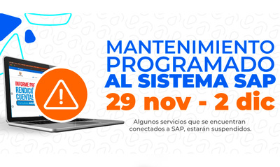 A partir del mediod&iacute;a del viernes, algunos servicios de la p&aacute;gina web estar&aacute;n suspendidos por mantenimiento del sistema financiero bajo plataforma SAP