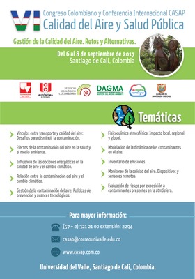 VI Congreso Colombiano y Conferencia Internacional CASAP: Calidad del Aire y Salud P&uacute;blica