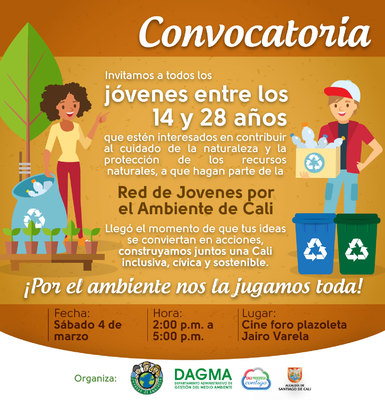 Convocatoria para la Red de J&oacute;venes por el Ambiente de Cali