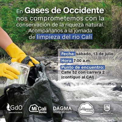 Jornada de limpieza del r&iacute;o Cali con Gases de Occidente