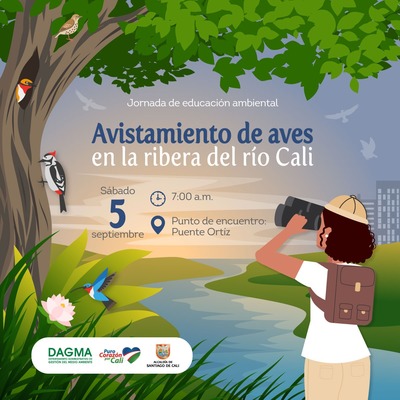 Avistamiento de aves en la ribera del r&iacute;o Cali