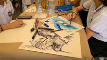 Ni&ntilde;os artistas avanzan en la construcci&oacute;n de obras para la COP16