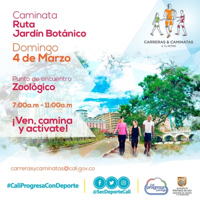 Caminata ruta Jard&iacute;n Bot&aacute;nico