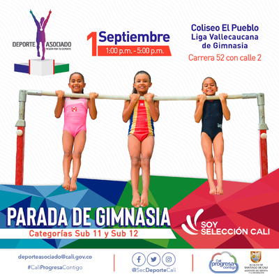 Parada de gimnasia categor&iacute;as sub 11 y sub 12