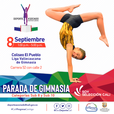Parada de gimnasia categor&iacute;as sub 8 y sub 10