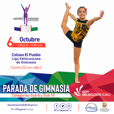 Parada de gimnasia categor&iacute;as sub 8 y sub 10
