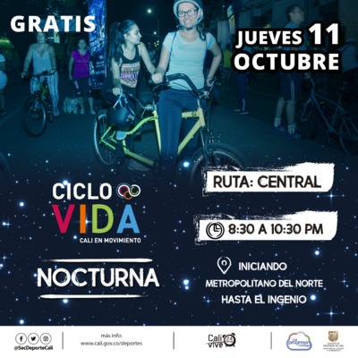 Disfruta Gratis de la Ciclovida Nocturna
