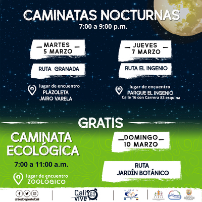 Caminata ecol&oacute;gica ruta Jard&iacute;n bot&aacute;nico