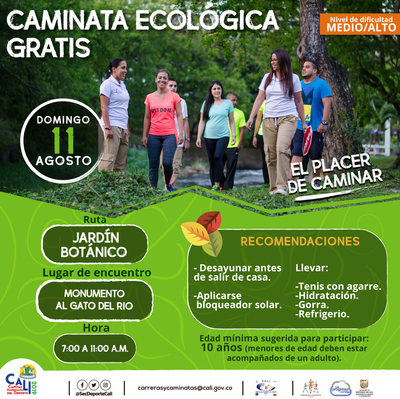 Caminata ecol&oacute;gica ruta Jard&iacute;n bot&aacute;nico