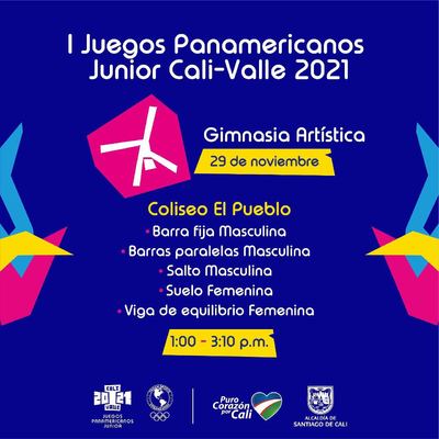 Gimnasia Art&iacute;stica Masculina y Femenina - I Juegos Panamericanos Junior Cali - Valle 2021