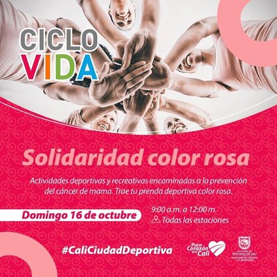 Ciclovida  Solidaridad color rosa