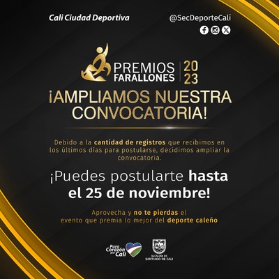 Premios Farallones 2023  Postulaciones del 1 al 25 de noviembre