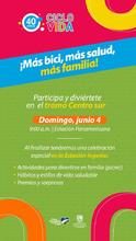 Este domingo, la Ciclovida celebra el D&iacute;a Mundial de la Bicicleta