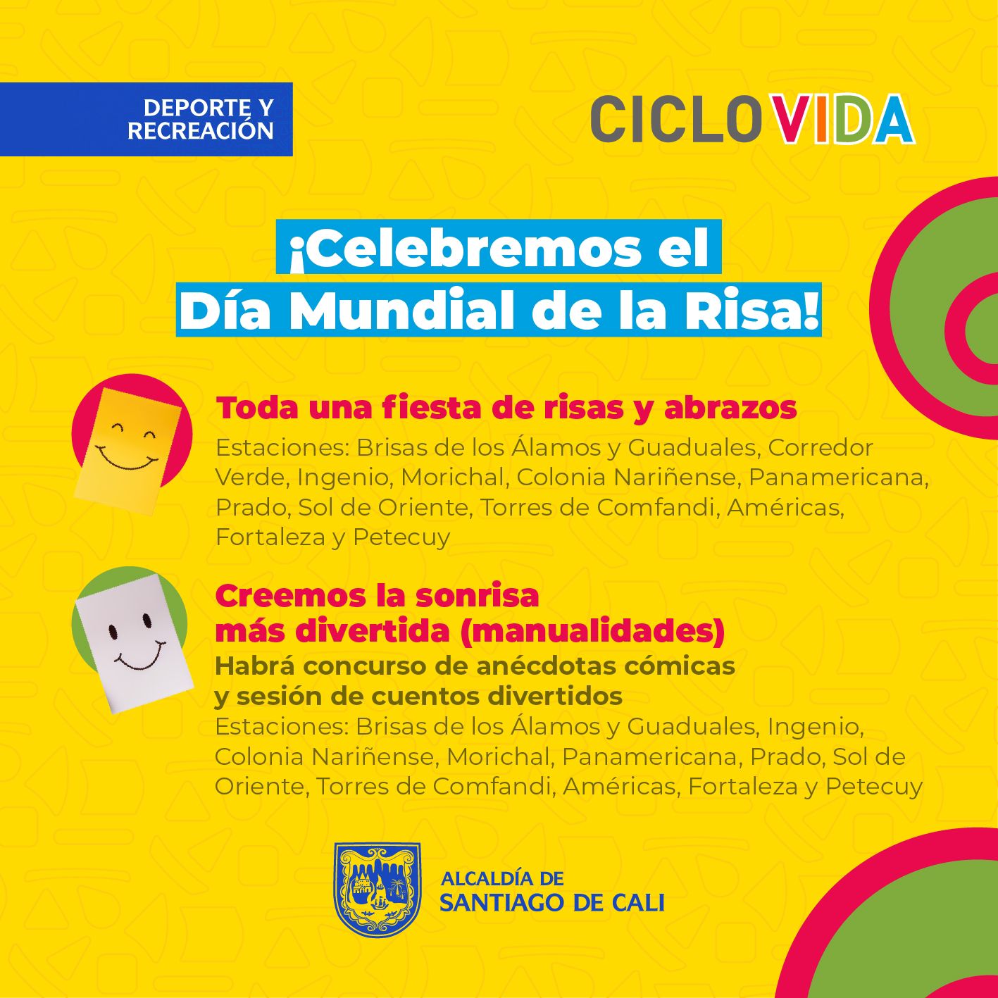 Este domingo hay maratón de sonrisas y abrazos en la  Ciclovida de Cali