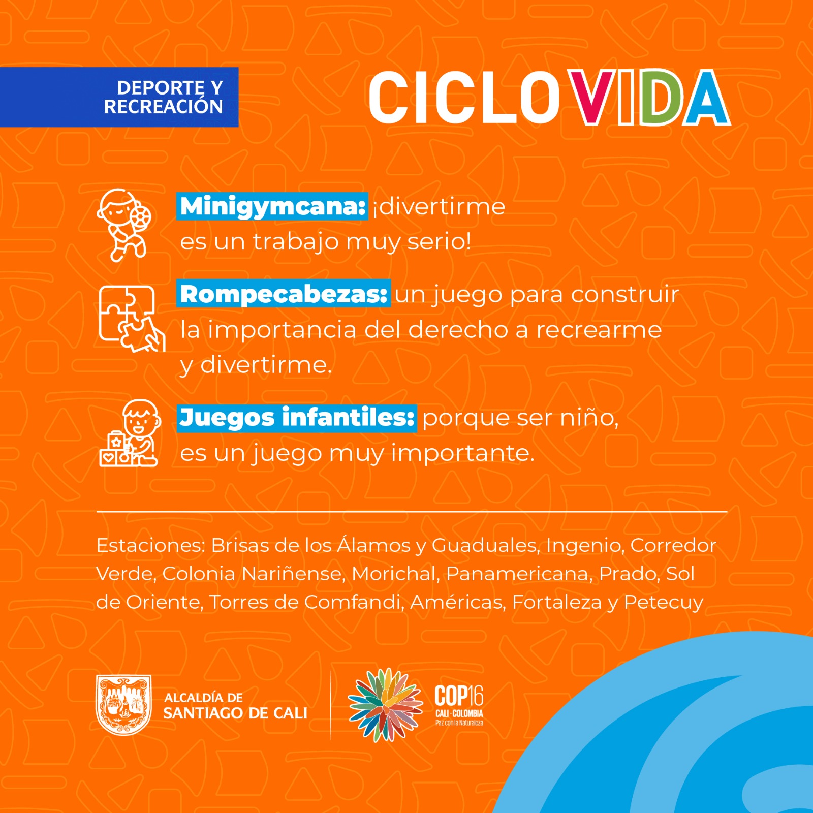 En la Ciclovida de Cali los niños y las niñas solo tienen que hacer algo:  ¡divertirse!