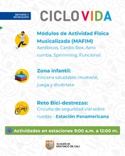 Con bici-paseo, la Ciclovida de Cali celebra el &lsquo;D&iacute;a Mundial de la Actividad F&iacute;sica&rsquo;