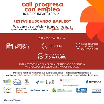 Contin&uacute;a la convocatoria Bono de Impacto Social