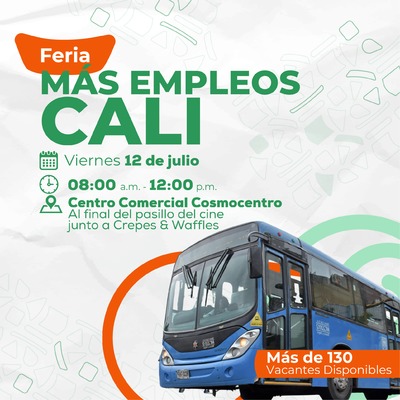 Alcald&iacute;a de Cali, en alianza con Metro Cali, ofrecer&aacute;n m&aacute;s de 130 nuevas vacantes laborales para los cale&ntilde;os