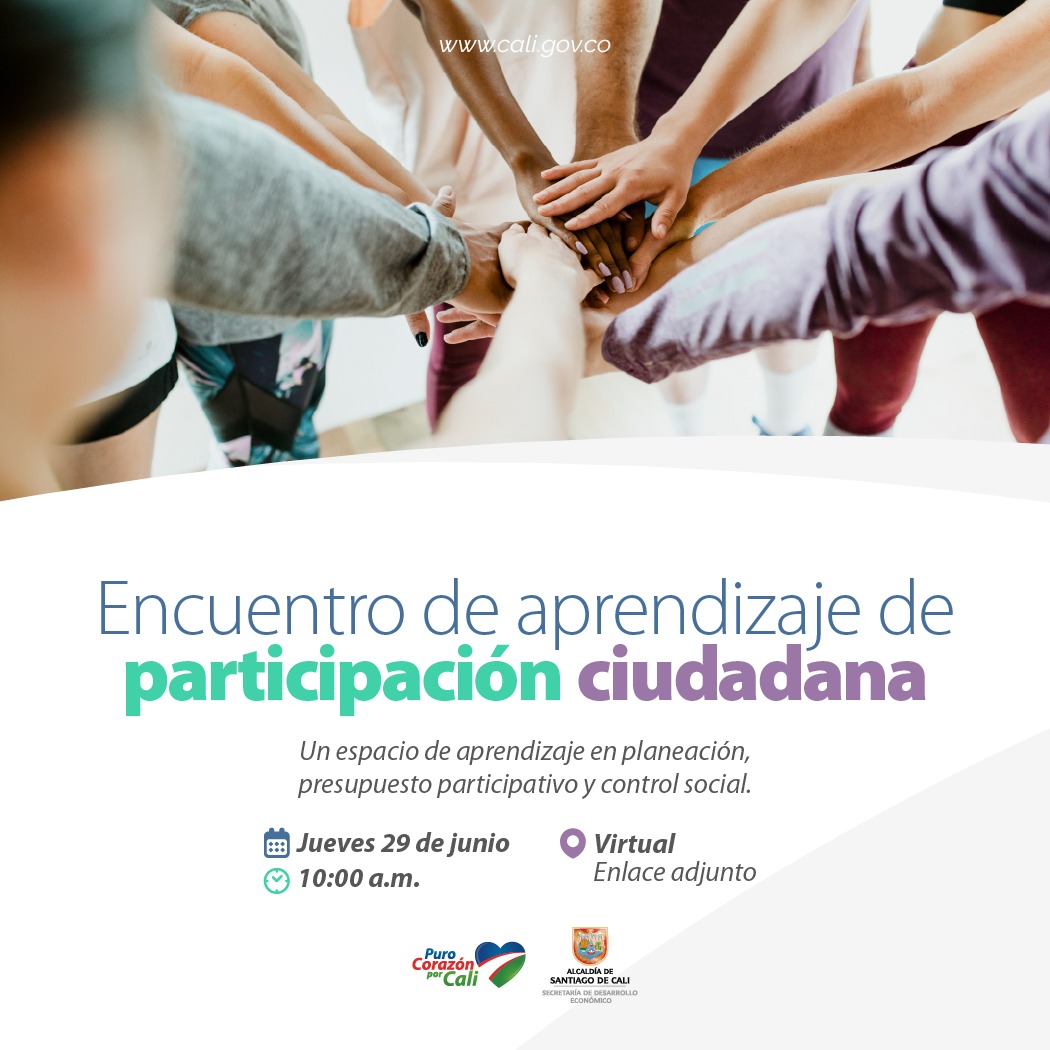 Desarrollo Económico invita al encuentro de aprendizaje sobre planeación participativa, presupuesto participativo y control social