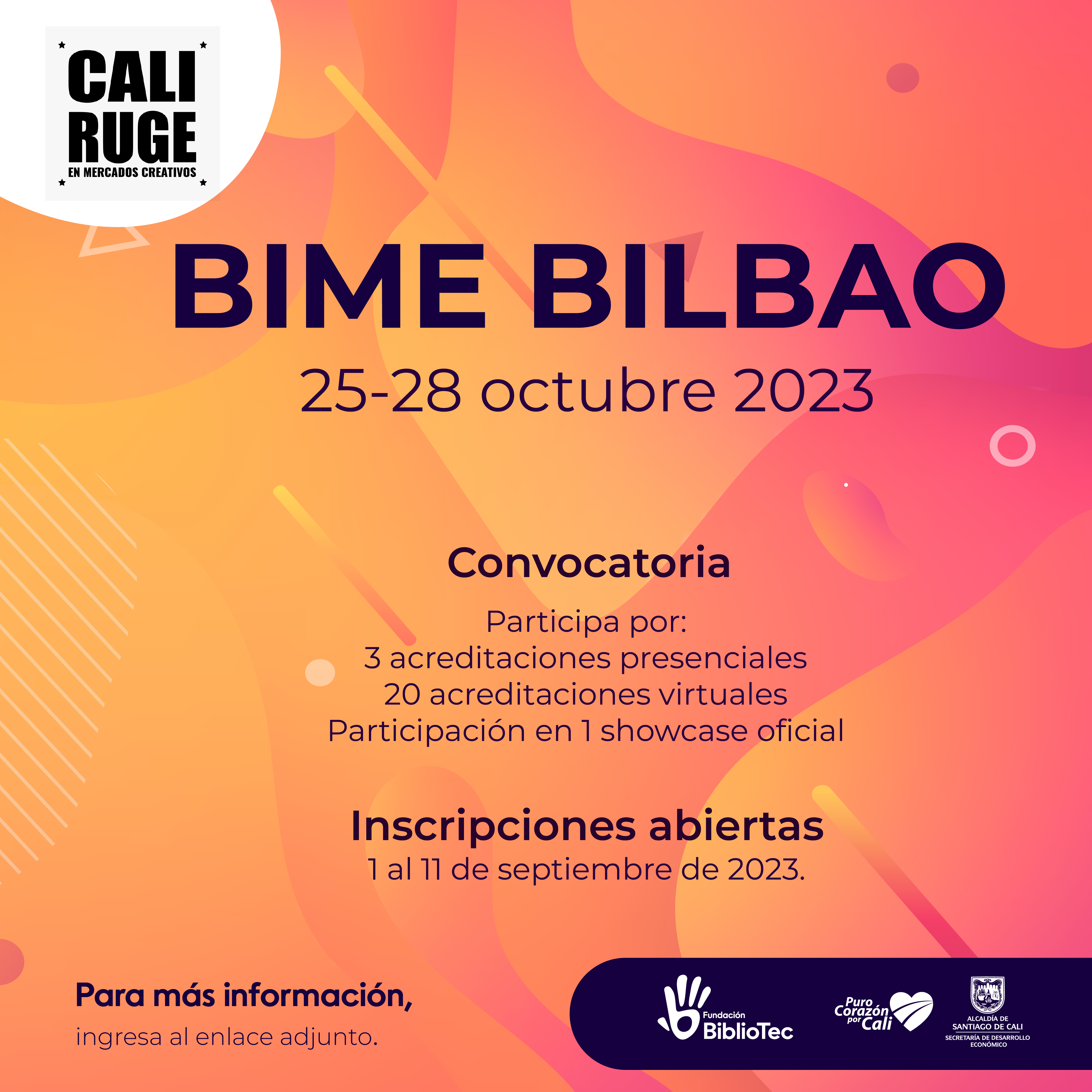 Se abre la segunda convocatoria ‘Cali Ruge en BIME BILBAO’, tu oportunidad en la industria musical