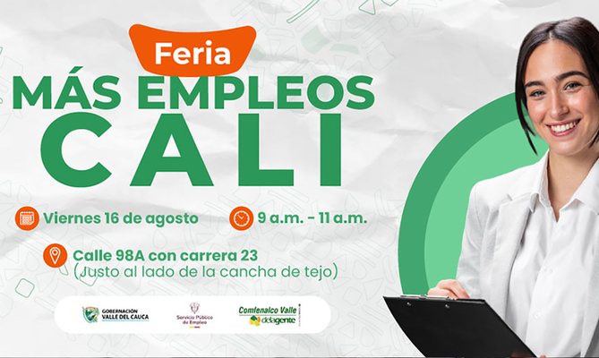 M&aacute;s de 300 vacantes disponibles en la nueva versi&oacute;n de la feria &lsquo;M&aacute;s Empleos Cali&rsquo;