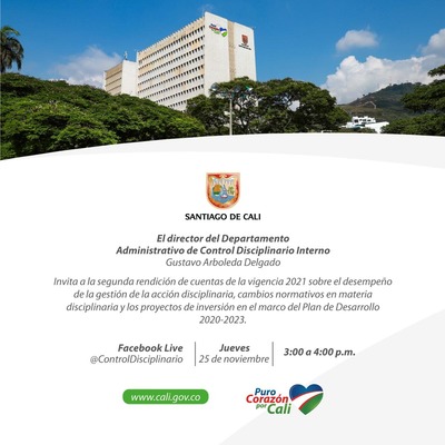 Segunda rendici&oacute;n de cuentas del Departamento Administrativo de Control Disciplinario Interno