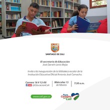 Comuna 9 inaugurar&aacute; biblioteca escolar de la Instituci&oacute;n Antonio Jos&eacute; Camacho