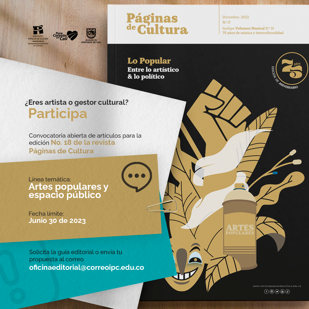 Convocatoria abierta de artículos para la revista Páginas de  Cultura Vol. 18