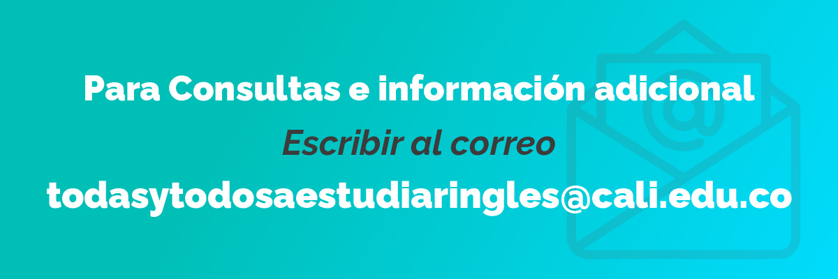 Correo de consulta del programa Todas y todos a estudiar inglés