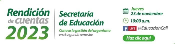 En tres d&iacute;as, la Secretar&iacute;a de Educaci&oacute;n de Cali, rendir&aacute; cuentas a la ciudadan&iacute;a