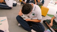 La carpa educativa &lsquo;La escuela tiene la palabra&rsquo; es un &eacute;xito rotundo entre los  estudiantes, gracias a los talleres creativos y tecnol&oacute;gicos