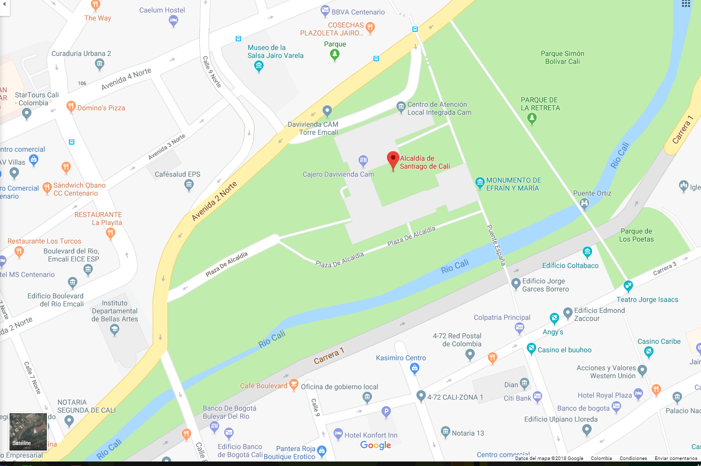Maps Alcaldía de Santiago de Cali